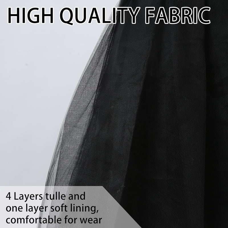 Mannice A-Line Hoopless Petticoat Skirt Crinoline Underskirt Half Slips Floor Length Petticoats for Women - Image 4